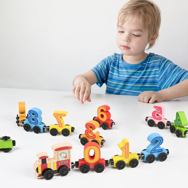Children Play Wooden Train
