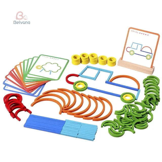 Wooden Sticks & Rings Puzzle